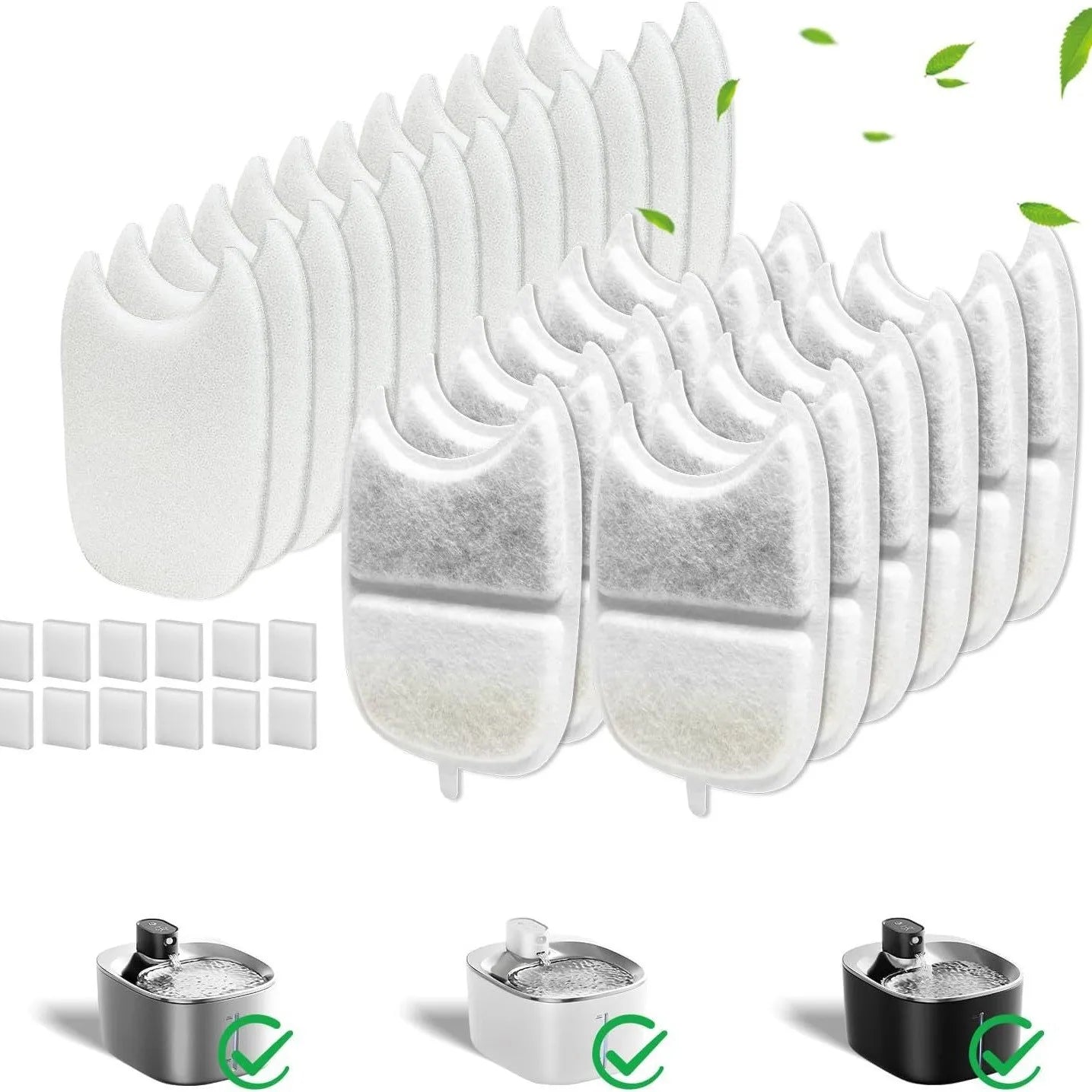 6/12PK Cat Fountain Filters & Sponges Replacement Kit