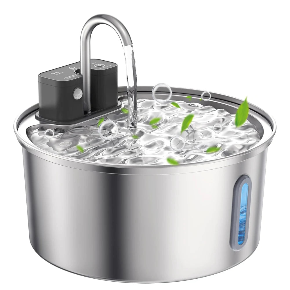 “Automatic 4L Stainless Steel Pet Water Fountain – No more refilling daily.”