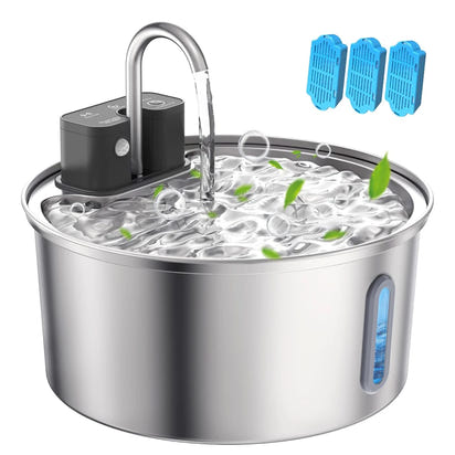 “Automatic 4L Stainless Steel Pet Water Fountain – No more refilling daily.”
